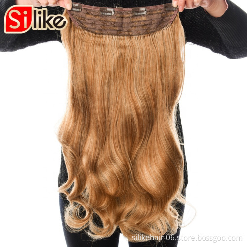 19colors 4 clips Long Straight Synthetic clip in curly Hair Extensions Clips in High Temperature Fiber Black Brown Hair piece